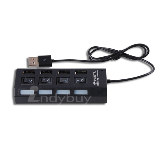 PURSHO 4 Port On-Off Switch USB 2.0 Hub